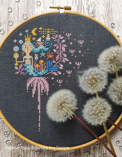 Sea Dandelion cross stitch pattern by Barbara Ana Designs