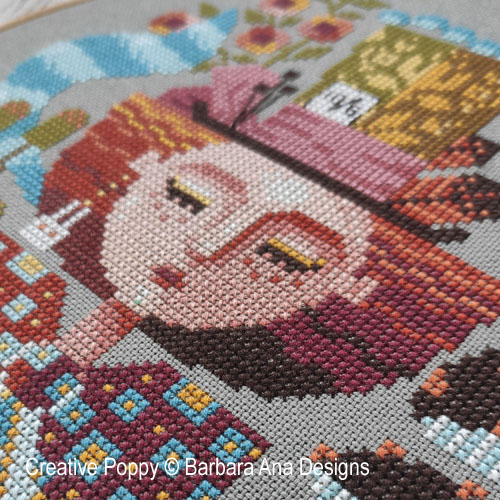 She Mad Hatter Dreams cross stitch pattern by Barbara Ana Designs, zoom 1