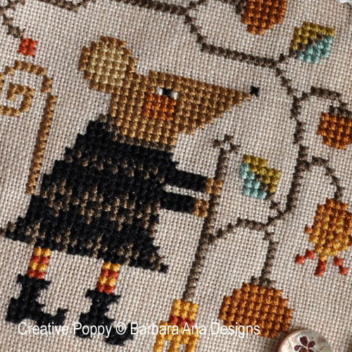Sweeping the Garden cross stitch pattern by Barbara Ana Designs, zoom 1