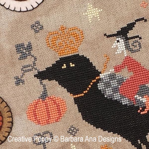 Barbara Ana - The Witch, The Crow and the Pumpkin (cross stitch pattern chart) (zoom1)
