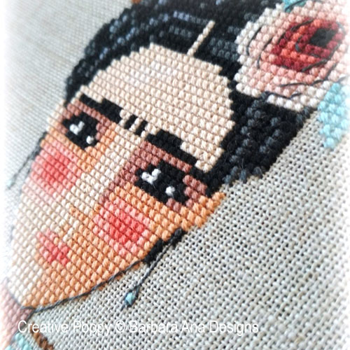 cross stitch patterns inspired by Frida Kahlo and designed by <b>Barbara Ana Designs</b>