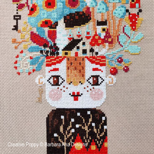 Toxic City Flowerpot, cross stitch pattern, by Barbara Ana