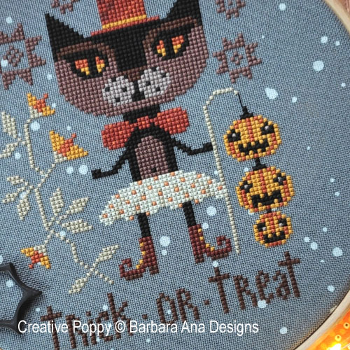 Trick or Trick (Halloween night) cross stitch pattern by Barbara Ana Designs, zoom 1