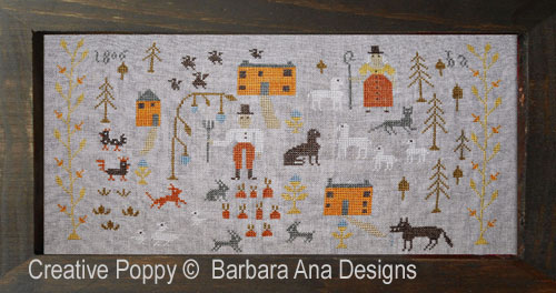 Skinny Wolf Farm cross stitch pattern by Barbara Ana Designs