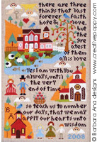 Love & Wisdom sampler - cross stitch pattern - by Barbara Ana Designs (zoom 3)