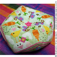 <b>Spring Biscornu</b><br>cross stitch pattern<br>by <b>Barbara Ana Designs</b>