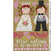 Two hearts, one love - cross stitch pattern - by Barbara Ana Designs (zoom 3)