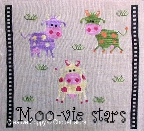 Moo-vie stars - cross stitch pattern - by Chouett&#039;alors