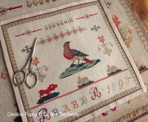 B Brard 1893 cross stitch reproduction sampler by Couleur Tourterelle