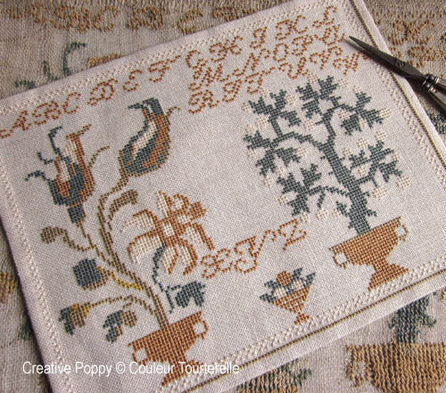 Dutch Bouquet cross stitch reproduction sampler by Couleur Tourterelle