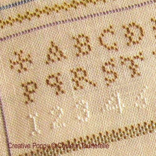 E. Loir cross stitch reproduction sampler by Couleur Tourterelle, zoom 1