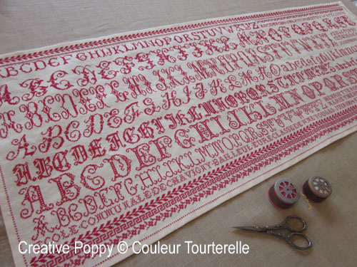 Madame Tougas - 1904 cross stitch reproduction sampler by Couleur Tourterelle