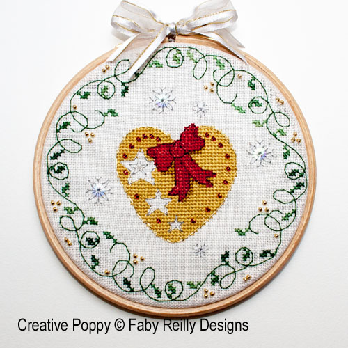Faby Reilly Designs - Bauble & Heart Hoops zoom 4 (cross stitch chart)