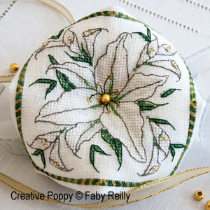 Faby Reilly - White Lily Biscornu (cross stitch pattern chart)