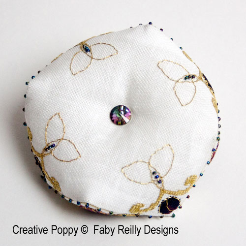 Black Tulip Biscornu cross stitch pattern by Faby Reilly Designs, zoom3