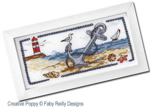 Anchored in the Sand - Quick Challenge: Chainstitch, cross stitch pattern by Faby Reilly Designs
