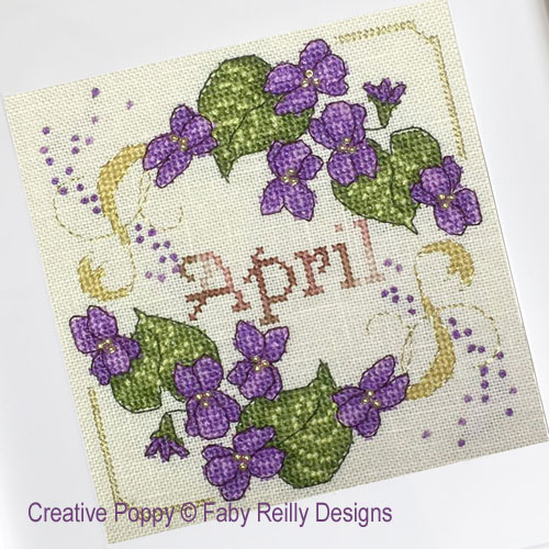 Faby Reilly : Anthea - April Violets (cross stitch pattern)