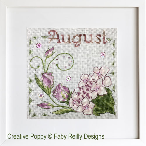 Faby Reilly Designs - Anthea - August Hydrangea & Lisianthus, zoom 2 (Needlework chart)