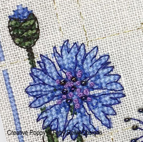 Faby Reilly Designs - Anthea - June Cornflowers, zoom 2 (Needlework chart)