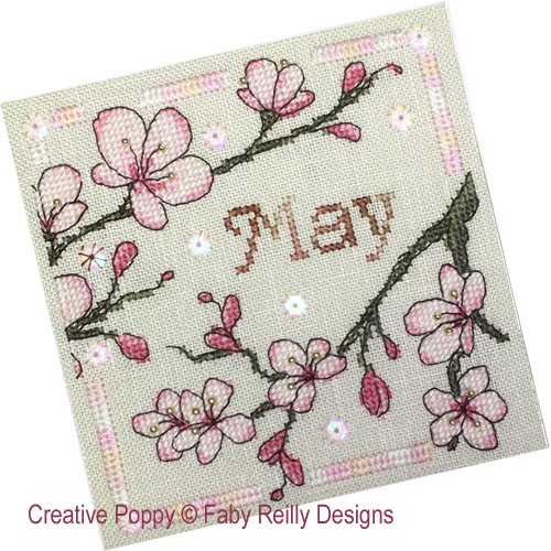 Faby Reilly Designs - Anthea - May Blossoms, zoom 4 (Needlework chart)
