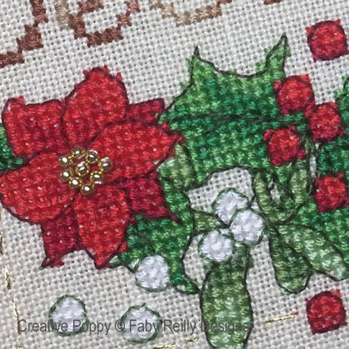 Faby Reilly Designs - Anthea - December - Christmas rose, zoom 2 (Needleworkchart)