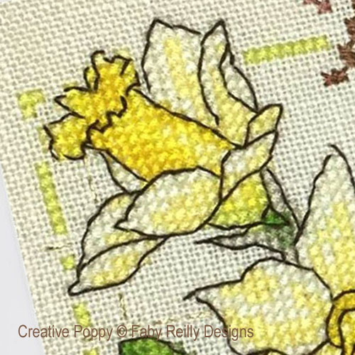 Faby Reilly Designs - Anthea - March Daffodils, zoom 2 (Needlework chart)