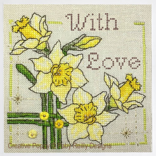 Faby Reilly Designs - Anthea - March Daffodils, zoom 4 (Needlework chart)