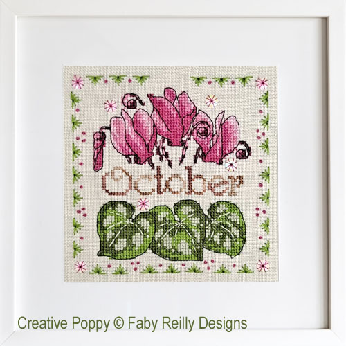 Faby Reilly Designs - Anthea - October Cyclamen, zoom 3 (Needleworkchart)