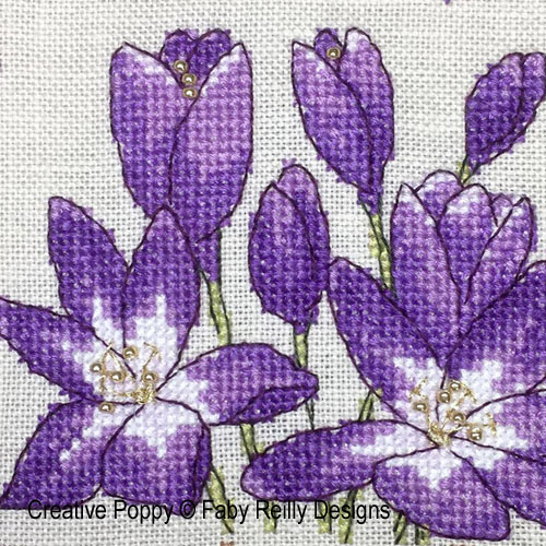 Anthea - September - Autumn Crocus cross stitch pattern by Faby Reilly Designs, zoom 1