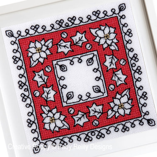 Holly and Poinsettia - Assisi stitch Masterclass cross stitch pattern by Faby Reilly Designs