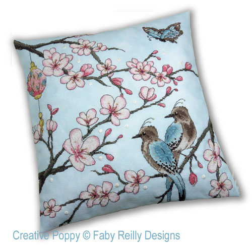 Cherry Blossom Cushion cross stitch pattern by Faby Reilly