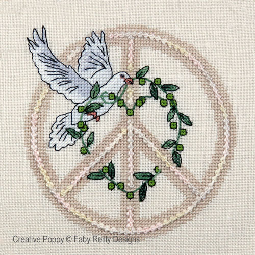 Heart of Peace, cross stitch pattern by Faby Reilly Designs