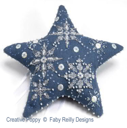 Let it snow - Star ornament, cross stitch pattern, designed by Faby Reilly