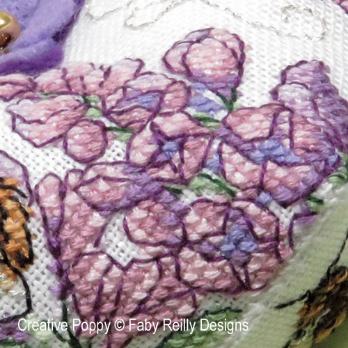 Lilac Biscornu cross stitch pattern by Faby Reilly Designs