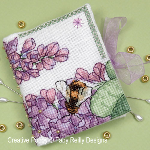 <b>Lilac Needlebook</b><br>cross stitch pattern<br>by <b>Faby Reilly Designs</b>