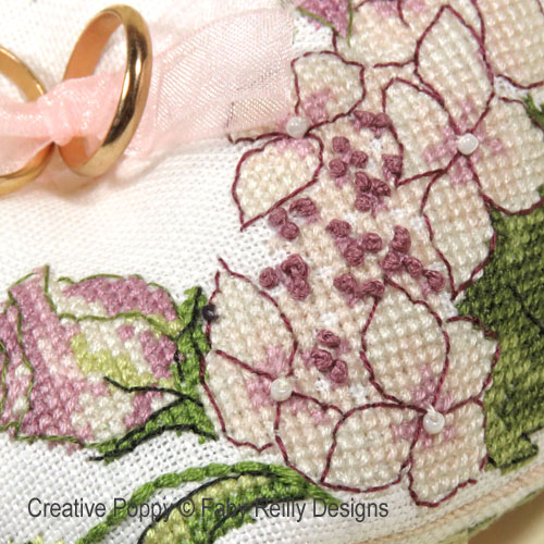 Wedding Ring Cushion patterns to cross stitch