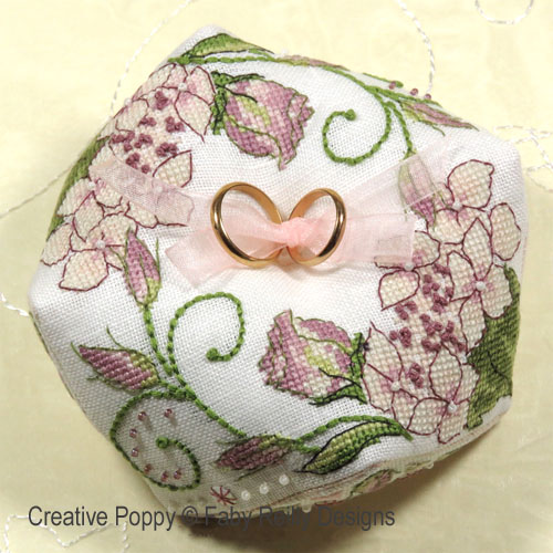 Lizzy Biscornu (Wedding Ring Cushion) cross stitch pattern by Faby Reilly Designs