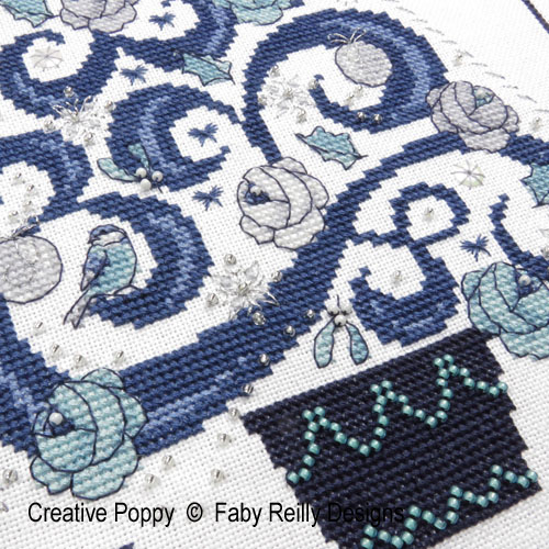 O Tannenbaum in Blue cross stitch pattern by Faby Reilly Designs, zoom 1
