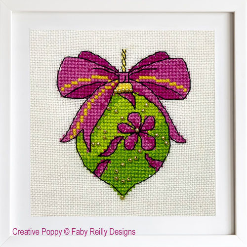 Raspberry & Lime mini, cross stitch chart, designed by Faby Reilly (zoom)
