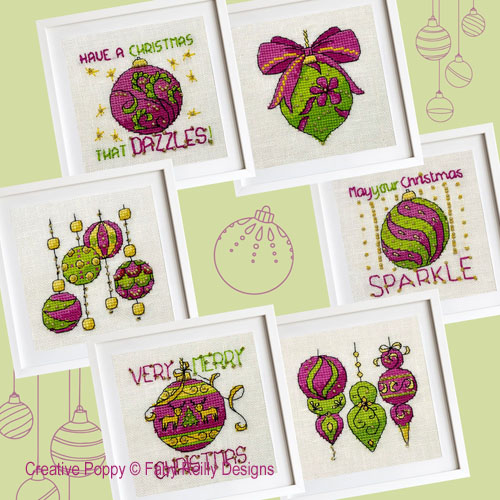 Raspberry & Lime mini, cross stitch chart, designed by Faby Reilly
