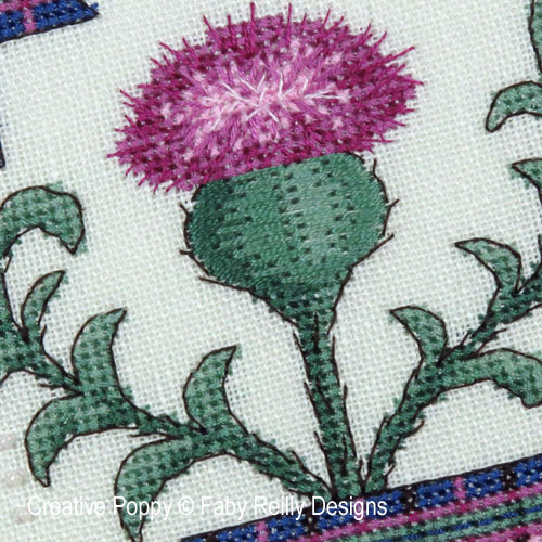 Sassy Thistle - Quick Challenge: Long and Short stitch cross stitch pattern by Faby Reilly Designs, zoom 1