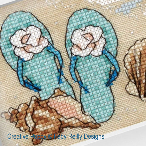 Faby Reilly Designs - Stroll on the Beach - Quick challenge: woven picot stitch, zoom 2 (Needlework chart)