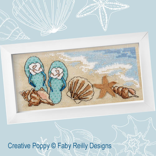 Faby Reilly Designs - Stroll on the Beach - Quick challenge: woven picot stitch, zoom 3 (Needlework chart)