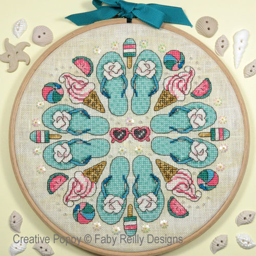 Faby Reilly Designs - Summer Dreams Mandala zoom 3 (cross stitch chart)