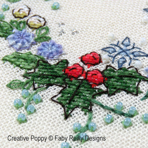 Faby Reilly Designs - Winter Wreath zoom 2 (cross stitch chart)