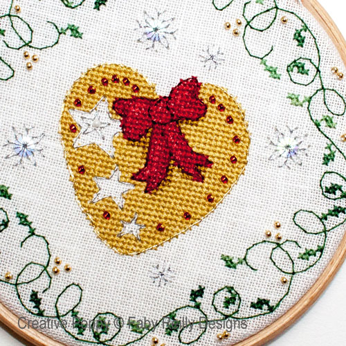 Faby Reilly Designs - Bauble & Heart Hoops zoom 2 (cross stitch chart)
