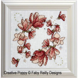 Faby Reilly - Magnolia Biscornu (cross stitch pattern chart) (zoom 4)