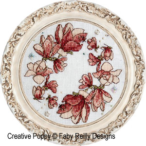 Faby Reilly - Magnolia Biscornu (cross stitch pattern chart) (zoom 5)