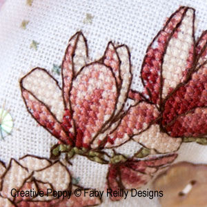 Faby Reilly - Magnolia Biscornu (cross stitch pattern chart) (zoom 2)