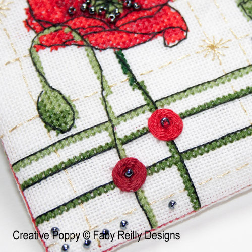 Faby Reilly Designs - Poppy Glasses case zoom 2 (cross stitch chart)